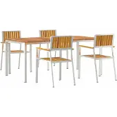 vidaXL Buitenmeubelset, 5 stuks, 180 x 90 x 75 cm