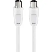 Tecline Antennekabel, 15 m, coax-stekker naar coax-contrastekker, wit, dubbel afgeschermd