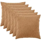 vidaXL Kussensloop 6 st HEERLEN Beige 60 x 60 cm Bouclé