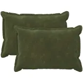 vidaXL Kussensloop 2 st HOUTEN Groen 30 x 50 cm Microfiber Fleece