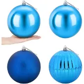 vidaXL Kerstballenset XXL 4 st Blauw Ø 20 cm Kunststof