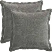 vidaXL Kussensloop 2 st HOUTEN Donkergrijs 30 x 30 cm Chenille Stof