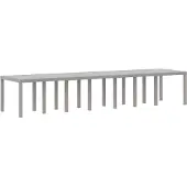 vidaXL Tuintafel, lichtgrijs, 400 x 100 x 73 cm, polyrotan