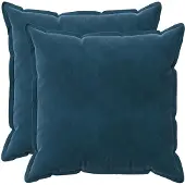 vidaXL Kussen met kussen HOUTEN 2 st Blauw fluweel