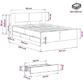 vidaXL Bedframe met opbergruimte en hoofdbord Artisanaal eiken