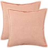 vidaXL Kussensloop 2 st HOUTEN Roze 70 x 70 cm Bouclé