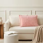 vidaXL Kussensloop 6 st HOUTEN Roze 40 x 60 cm Nep Konijnenbont