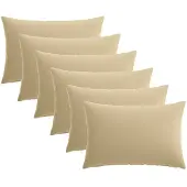 vidaXL Kussensloop 6 st HEERLEN Beige 50 x 80 cm Polyester