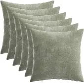 vidaXL Kussensloop 6 st HEERLEN Groen 30 x 30 cm Chenille Stof