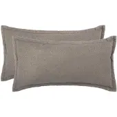vidaXL Kussensloop 2 st HOUTEN Lichtgrijs 40 x 70 cm Bouclé