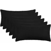 vidaXL Kussensloop 6 st HEERLEN Zwart 40 x 70 cm Bouclé