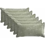 vidaXL Kussensloop 6 st HOUTEN Groen 40 x 70 cm Chenille Stof