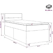 vidaXL Boxspringbed met matras met hoofdeinde Blauw 90 x 200 cm Stof