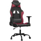 vidaXL Gamestoel kunstleer zwart en wijnrood