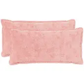 vidaXL Kussensloop 2 st HOUTEN Roze 40 x 80 cm Nep Konijnenbont