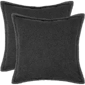vidaXL Kussensloop 2 st HOUTEN Donkergrijs 35 x 35 cm Bouclé