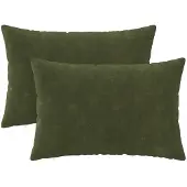 vidaXL Kussensloop 2 st HEERLEN Groen 50 x 80 cm Microfiber Fleece
