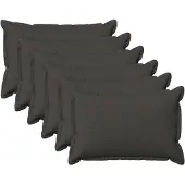 vidaXL Kussensloop 6 st HOUTEN Donkergrijs 50 x 70 cm Faux Linnen