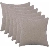 vidaXL Kussensloop 6 st HEERLEN Lichtgrijs 45 x 45 cm Bouclé
