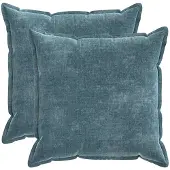 vidaXL Kussensloop 2 st HOUTEN Blauw 80 x 80 cm Chenille Stof
