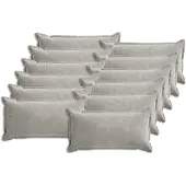 vidaXL Kussensloop 12 st HOUTEN Lichtgrijs 40 x 80 cm Chenille Stof