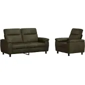 vidaXL Bankstel 2 pcs Leger Groen Kunst Suède Leer