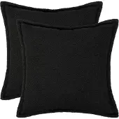 vidaXL Kussensloop 2 st HOUTEN Zwart 40 x 40 cm Bouclé