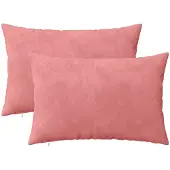 vidaXL Kussensloop 2 st HEERLEN Roze 30 x 50 cm fluweel