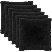 vidaXL Kussensloop 6 st HEERLEN Zwart 65 x 65 cm PV Fleece