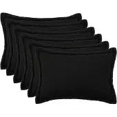 vidaXL Kussensloop 6 st HOUTEN Zwart 50 x 80 cm Bouclé