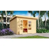 Karibu tuinhuis, tuinhuis, Northeim, 3 natuurlijke panelen, 309x309x238 cm