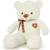 Merkloos Pluche teddybeer 100 cm, wit, voor kinderen