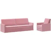 vidaXL Bankstel 2 pcs Roze fluweel