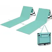Merkloos Strandstoelen set, 2-delig, inklapbaar, voor op het strand