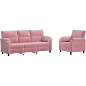 vidaXL Bankstel 2 pcs Roze fluweel
