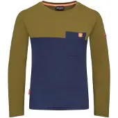 TROLLKIDS - Kid's Bergen Longsleeve - Longsleeve 98, olijfgroen/blauw