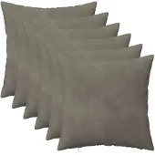 vidaXL Kussensloop 6 st HEERLEN Lichtgrijs 35 x 35 cm fluweel