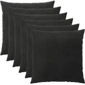 vidaXL Kussensloop 6 st HEERLEN Zwart 65 x 65 cm fluweel