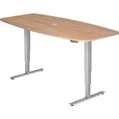 Hjh OFFICE PRO XDSM 22 S - Walnoot 220 x 103 Tafelhoogte I Elektrisch in hoogte verstelbaar