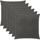 vidaXL Kussensloop 6 st HEERLEN Donkergrijs 65 x 65 cm fluweel