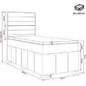 vidaXL Boxspringbed met matras, lichtgrijs, 80 x 200 cm, gestoffeerd