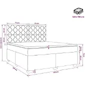 vidaXL Boxspringbed met matras, lichtgrijs, 140 x 190 cm, fluweel