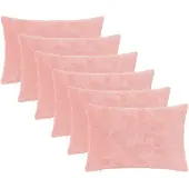 vidaXL Kussensloop 6 st HEERLEN Roze 50 x 70 cm Nep Konijnenbont