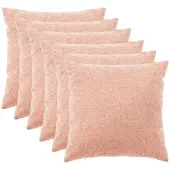vidaXL Kussensloop 6 st HEERLEN Roze 55 x 55 cm Bouclé