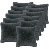 vidaXL Kussensloop 12 st HEERLEN Antracietkleurig 45 x 45 cm PV Fleece