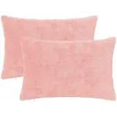 vidaXL Kussensloop 2 st HEERLEN Roze 50 x 75 cm Nep Konijnenbont