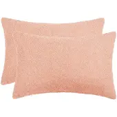vidaXL Kussensloop 2 st HEERLEN Roze 30 x 50 cm Bouclé