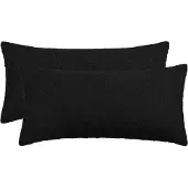 vidaXL Kussensloop 2 st HEERLEN Zwart 40 x 70 cm Bouclé
