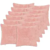 vidaXL Kussensloop 12 st HEERLEN Roze 50 x 50 cm Nep Konijnenbont