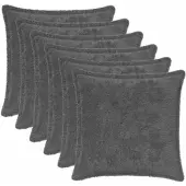 vidaXL Kussensloop 6 st HOUTEN Donkergrijs 35 x 35 cm Nep Konijnenbont